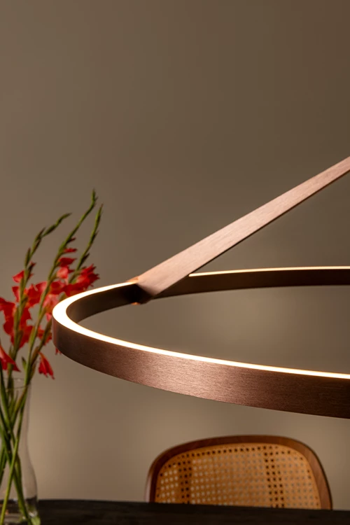 Lucide APPLAUSE - Pendant light - Ø 80 cm - LED Dim. - CCT - 1x50W 2700K/4000K - Hand Wave Sensor - Coffee | Premium - atmosphere 2